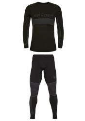 Męski T-shirt + spodnie Spyder Momentum Baselayer Black