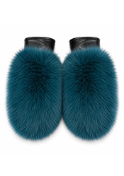 Rękawiczki damskie Gena Mittens Massa Bis Fox Black/Turquoise