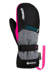 Dětské lyžařské rukavice Reusch Flash GORE-TEX JR Mitten Black/Melang/Pink Glo