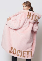High Society Paloma faux fur coat 2180 rose/caramel