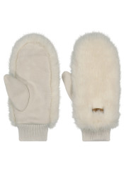 Rękawiczki damskie Barts Fur Mitts białe