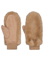 Rękawiczki damskie Barts Fur Mitts Jasnobrązowe