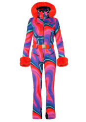 Goldbergh La Fete Faux Border Ski Suit Absinthe Rainbow