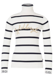 Goldbergh Mimi Long Sleeve Knit Sweater Breton Stripe Cream/Blue