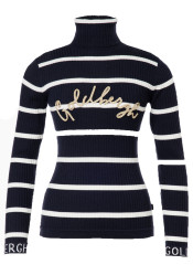 Goldbergh Mimi Long Sleeve Knit Sweater Breton Stripe Blue/Cream