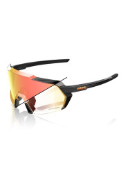 Okulary przeciwsłoneczne 100% Korbin-Gloss Metallic Black-Orange Flash Mirror Photochromic