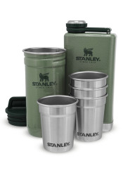 Zestaw prezentowy Stanley Adventure – Piersiówka 250 ml + 4 kieliszki – Zielony