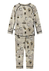 Komplet bielizny funkcjonalnej dla dzieci Reima Moomin Trivsam w kolorze piaskowo-beżowym