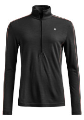 Damska koszulka funkcjonalna Ortovox 185 Rock'N'Wool Zip Neck W Black Raven