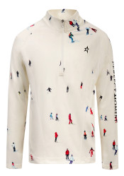 Koszulka termiczna dziecięca Perfect Moment Thermal Half Zip Dede Ski Print