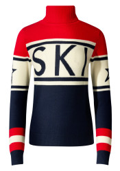 Sweter damski - Perfect Moment Schild Sweater Red/Navy