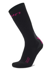 Skarpety UYN W Ski One Alpine Merino w kolorze czarnym/różowym B093