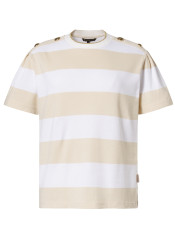 Goldbergh Lido Short Sleeve Top Champange/White