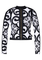 Damska koszulka Goldbergh Rafaella Long Sleeve Zip Rashguard Black/White