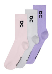 On Running Logo Sock High 3P, Orchid/Bloom