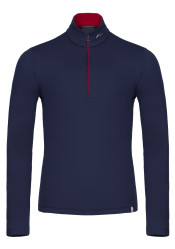 Kjus Men Feel Midlayer Golf z półzamkiem, KJUS Navy/Chili