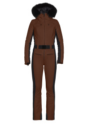 Damski kombinezon narciarski Goldbergh Parry Ski Suit Faux Border Deep Mocha