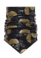 Ocieplacz na szyję damski Goldbergh Kaze Neckwarmer Japanese Fan Black/Gold