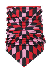 Ocieplacz na szyję damski Goldbergh Noa Neckwarmer Spiral Chess Red