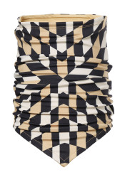 Ocieplacz na szyję damski Goldbergh Noa Neckwarmer Spiral Chess Gold