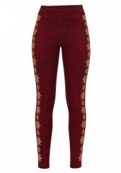 Damskie legginsy termiczne Newland N4 6909/0305 Lady Leggings Amarae Amarone/Bisc