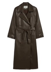 APPARIS Lana Sans Leather Trench Coat Deep Brown