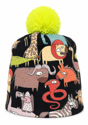 Czapka dziecięca HAUER MAGIC FUN ANIMALS ŻÓŁTA