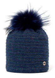 Damska czapka GRANADILLA TRENDY LUREX BLUE NAVY