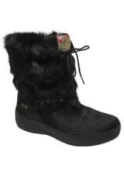 Damskie futrzane buty Nis 915894 Stivaletto Pelliccia Lapin Black