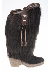 Damskie futrzane buty Nis 715821 Stivale Pelliccia Capra Brown