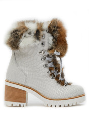 Nis 2015471/1 Scarponcino Pelle St.Rettile Latte/Lapin