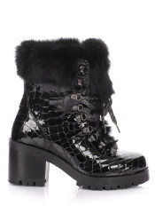 Nis 2015471/7 Scarponcino Pelle Vern.Cocco Black/Lapin