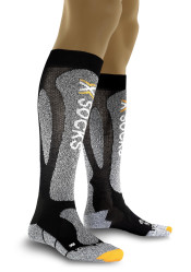 Męskie podkolanówki narciarskie X-Socks ski Carving Silver M