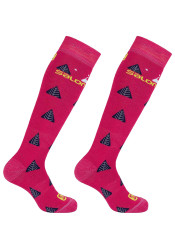 Skarpety Salomon Team JR 2 Pack Pink Yarro / Sulphur