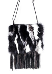 Damska torebka GENA BAG SMALL FRINGE BLK/WHT