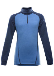 Children's t-shirt DEVOLD DUO ACTIVE JUNIOR ZIP NECK HEAVEN