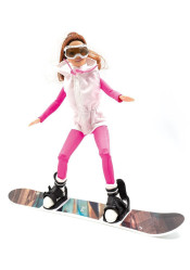Jägerndorfer Winterpuppe Snowboard – figurka snowboardzistki