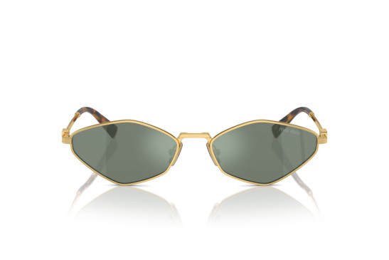szczegóły Miu Miu MU 56ZS 5AK04M56 Zlato/Zelená zrcadlová uvnitř stříbrná