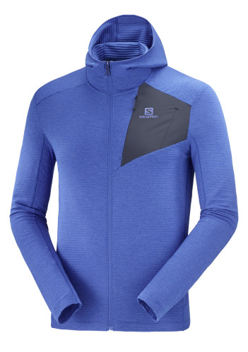 Salomon OUTLINE FZ HOODIE M NAUTICAL BLUE/BLACK