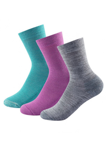 Devold Daily Merino Medium Sock 3pk Kid Girl Mix