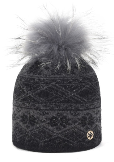 szczegóły Damska czapka Granadilla Bloom Fur Black