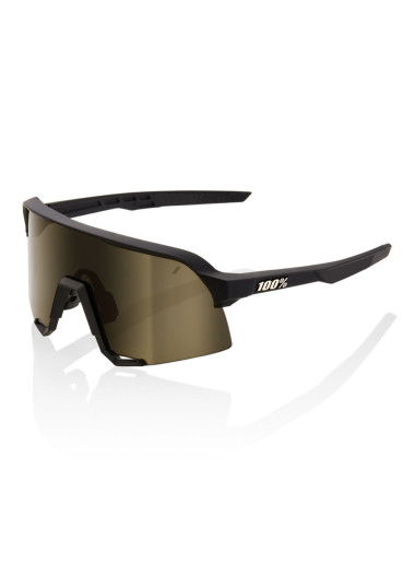 szczegóły 100% S3 - Soft Tact Black - Soft Gold Mirror Lens