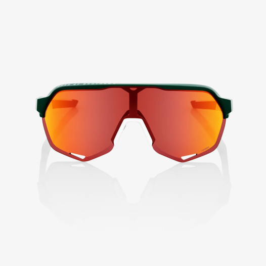 szczegóły Okulary przeciwsłoneczne 100% S2 – Gloss Metallic Bora / Matte White – HiPER Red Multilayer Mirror Lens