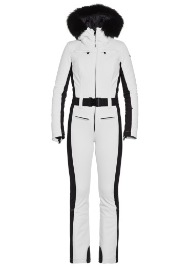 szczegóły Damski kombinezon Goldbergh Parry Real Fur Long White