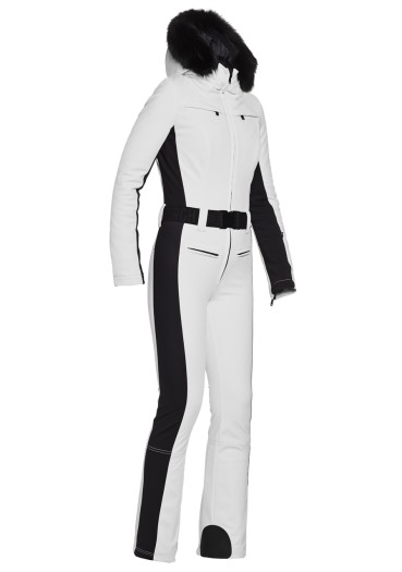 szczegóły Damski kombinezon Goldbergh Parry Real Fur Long White