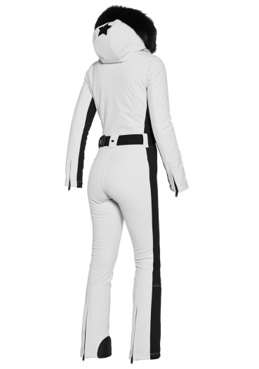 szczegóły Damski kombinezon Goldbergh Parry Real Fur Long White