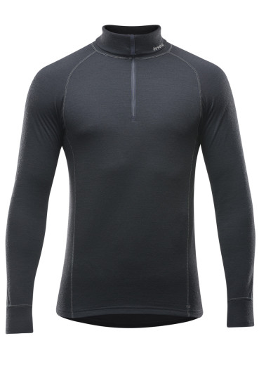 szczegóły Pánské triko Devold Duo Active Merino 210 Zip Neck Man Black