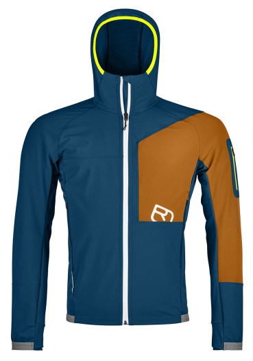 szczegóły Pánská bunda Ortovox Berrino Hooded Jacket M Petrol Blue 