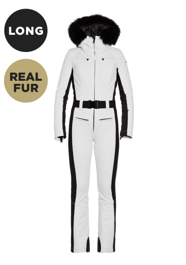 szczegóły Goldbergh Parry LONG Ski Jumpsuit Real Border White