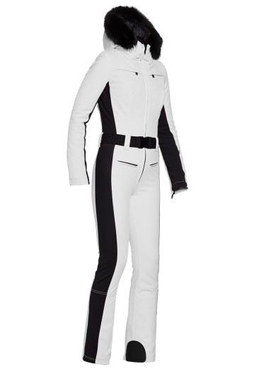 szczegóły Goldbergh Parry LONG Ski Jumpsuit Real Border White